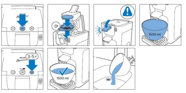 Starten Sie den ersten Entkalkungszyklus Ihrer SENSEO Quadrante Kaffeemaschine