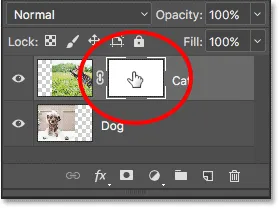 Stellen Sie sicher, dass die Maske und nicht die Ebene ausgewählt ist.