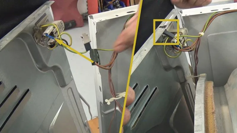 Stromanschluss wiederherstellen und Erdung anklemmen