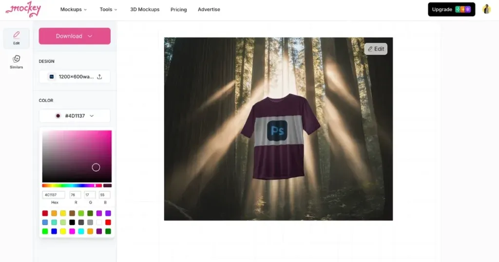 T-Shirt-Mockup anpassen