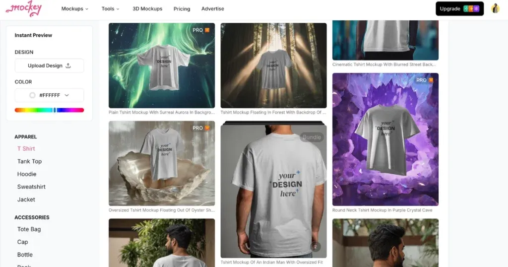 T-Shirt-Mockup-Vorlagen in Mockey.ai