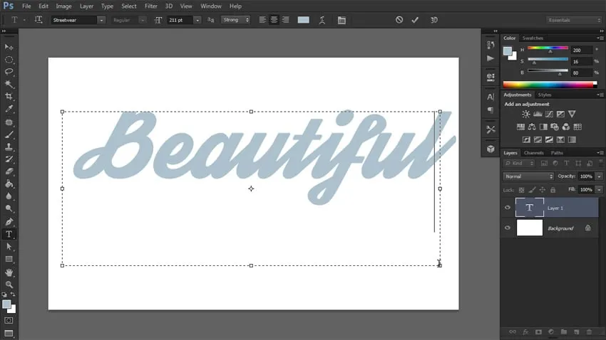 Text in Photoshop eingeben
