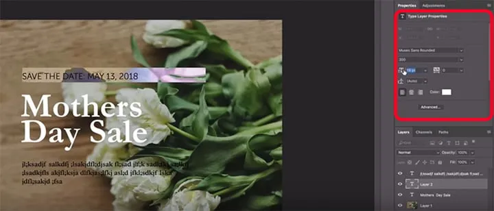 Text-Werkzeug in Photoshop