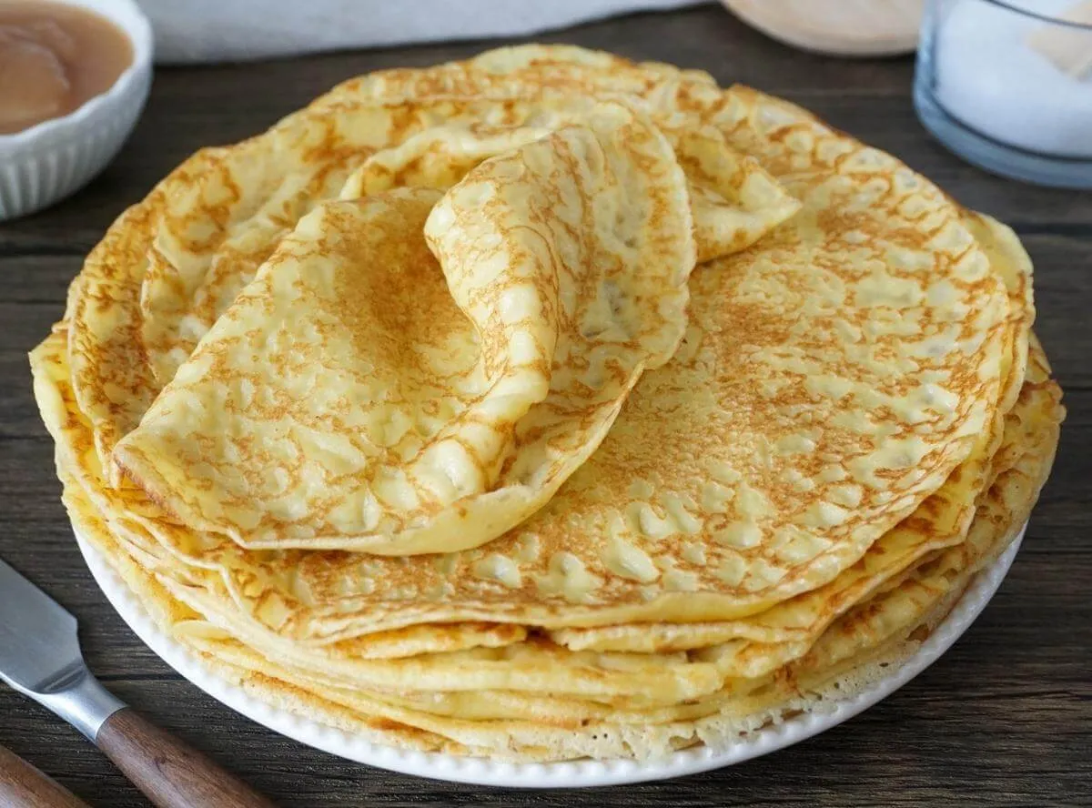 Tiefgekühlte Pfannkuchen, zum Einfrieren vorbereitet