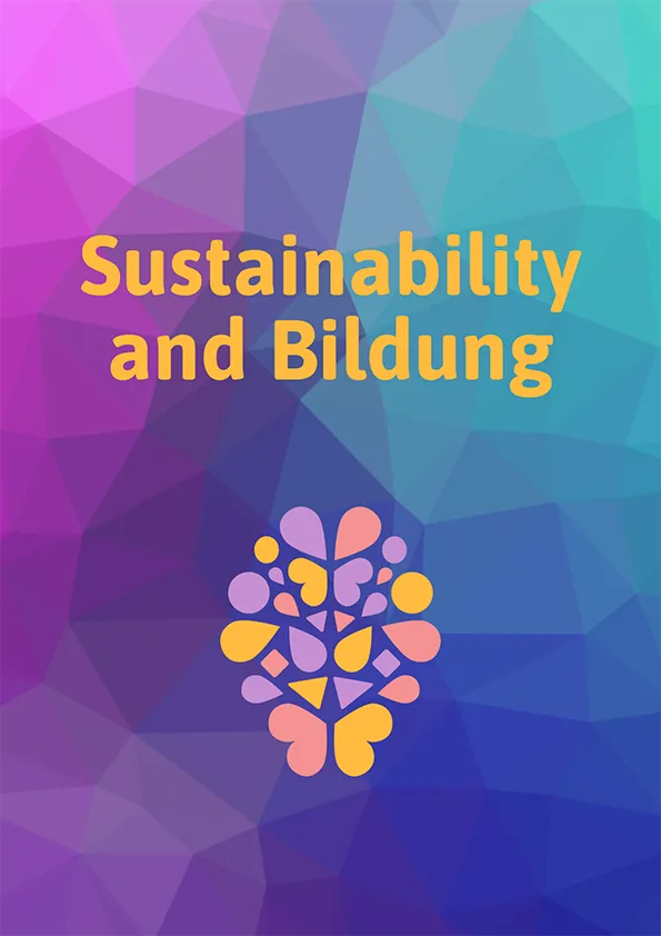 Titelbild der Publikation "Sustainability and Bildung" mit einem grünen Blattmotiv