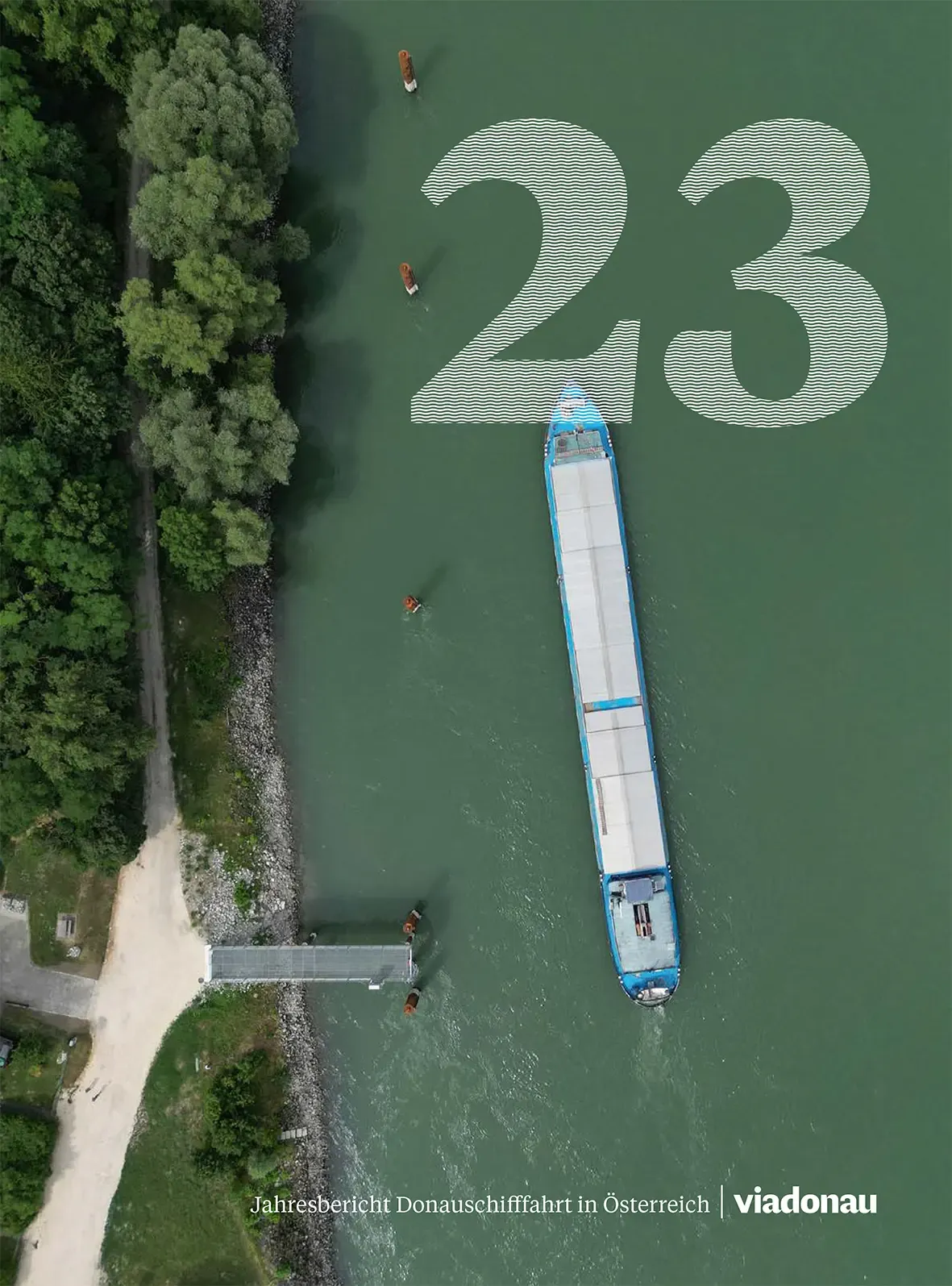 Titelbild des Jahresberichts zur Donauschifffahrt 2023 von viadonau