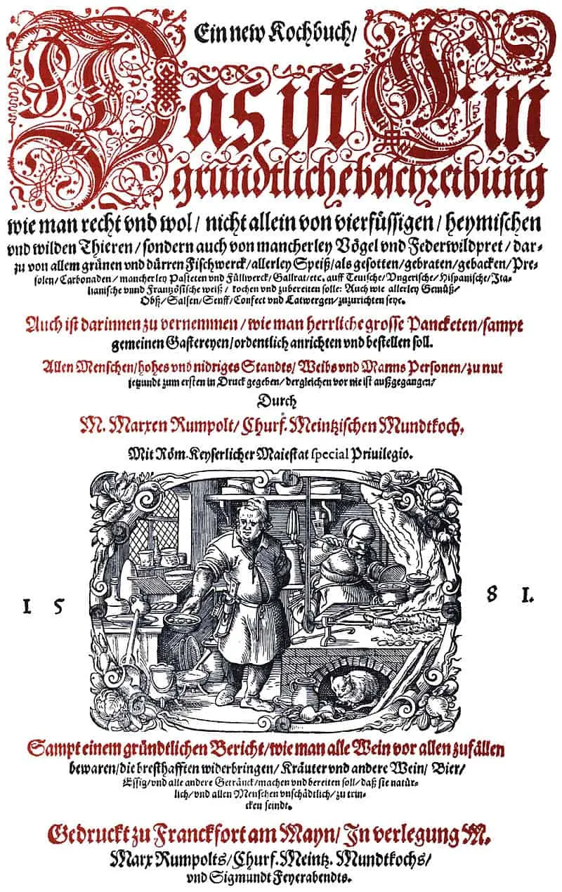 Titelseite von Marx Rumpolts Kochbuch „Ein New Kochbuch“ aus dem Jahr 1581