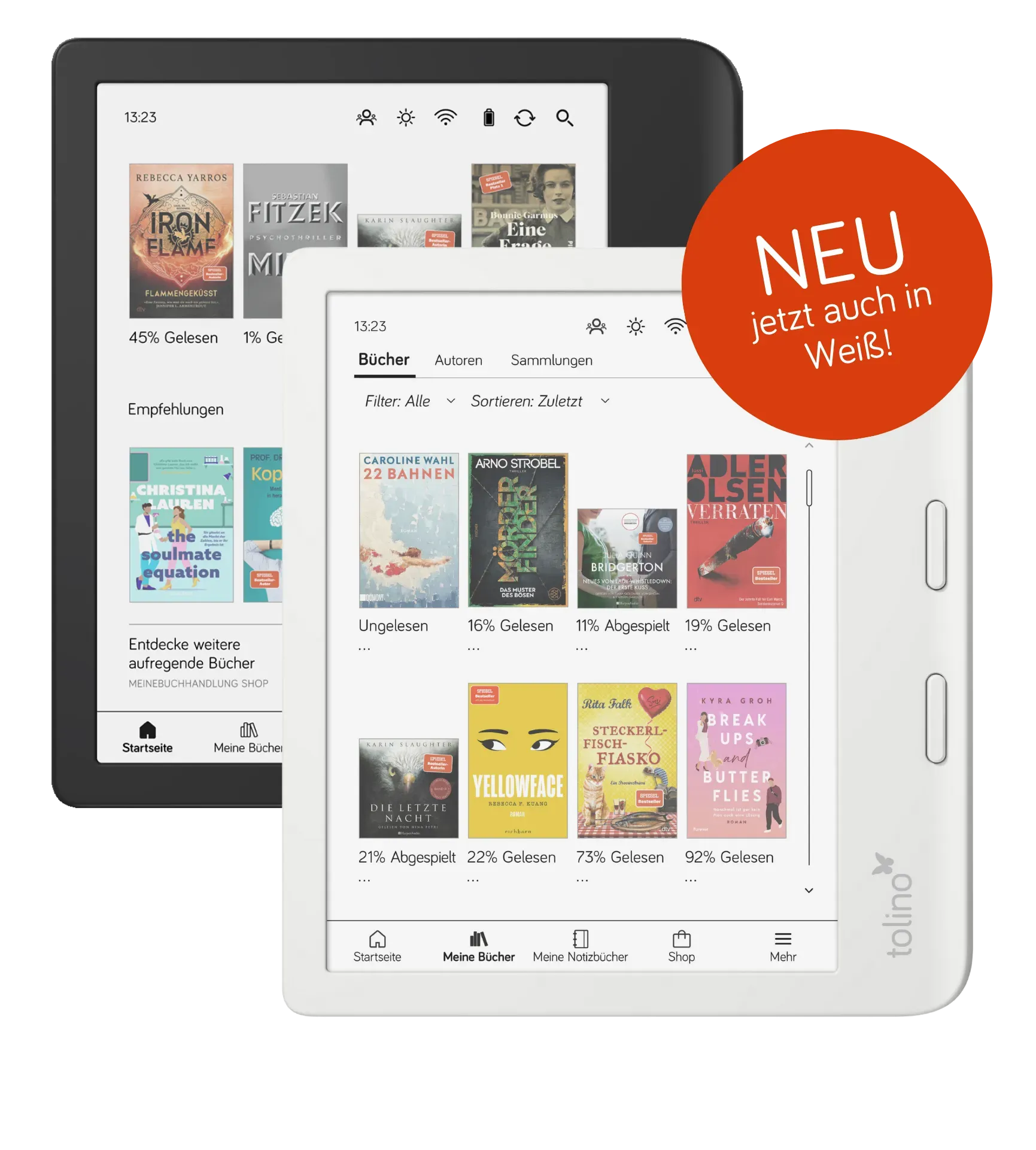 Tolino vision color in Weiß und Schwarz