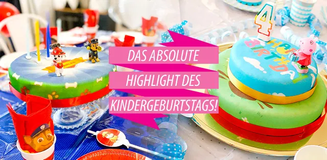 Torte zum Kindergeburtstag mit farbenfrohem Motiv