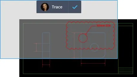 Trace-Funktion in AutoCAD für Mac 2023