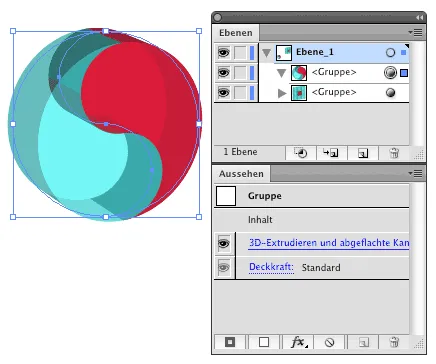 Transparenter Würfel in Illustrator, der den Hintergrund durchscheinen lässt