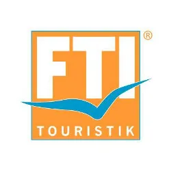 Übersichtliche Grafik, die günstige Reiseangebote von FTI Touristik bewirbt