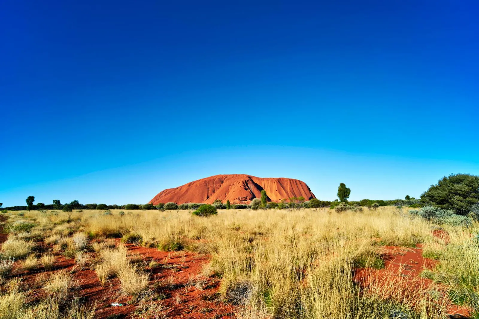 Uluru oder Ayers Rock in Australien bei Sonnenuntergang