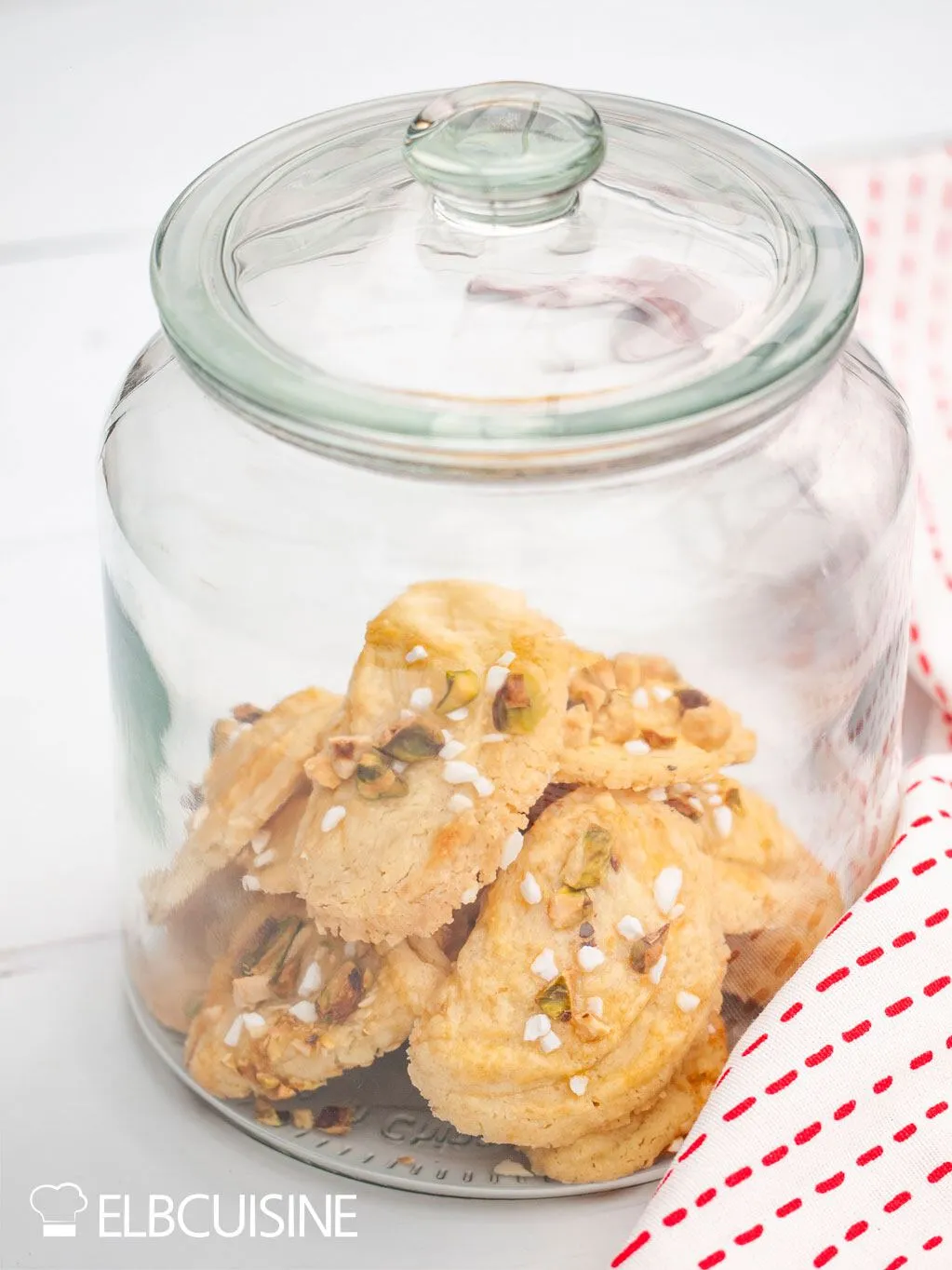 Uppåkrakakor, liebevoll im Glas arrangiert