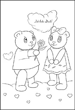 Valentinstag als Ausmalbild