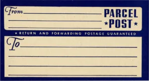 Vintage-Versandetikett