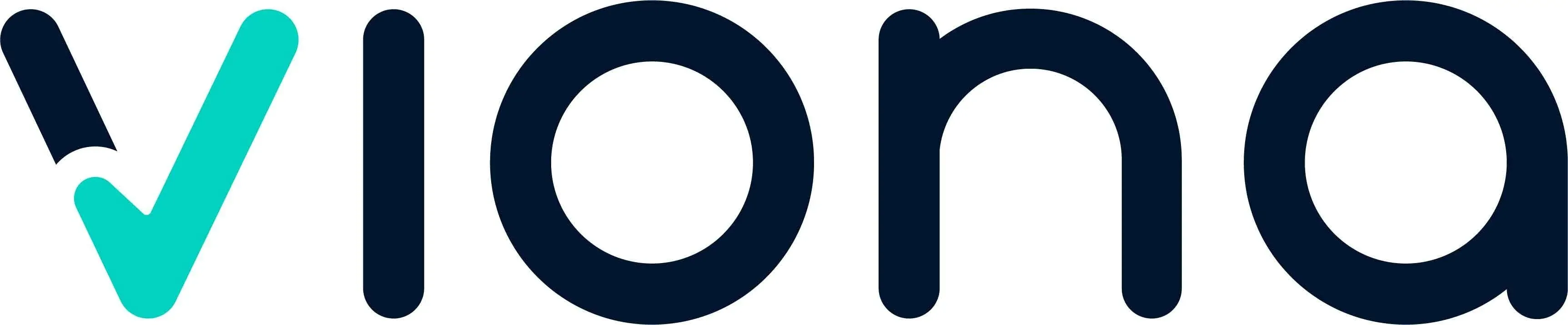 Viona Logo in den Farben Blau und Grün mit stilisierten V-Formen