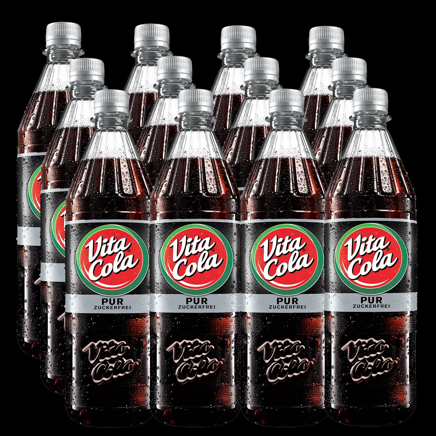 VITA COLA Pur Zuckerfrei in einer 12x 1 Liter PET-Mehrwegflasche