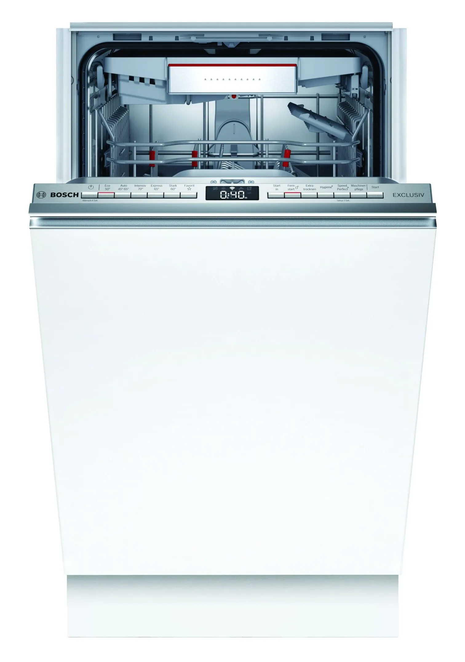 Vollintegrierter Bosch SPV6ZMX00D Geschirrspüler mit geschlossener Möbelfront in einer modernen Küche