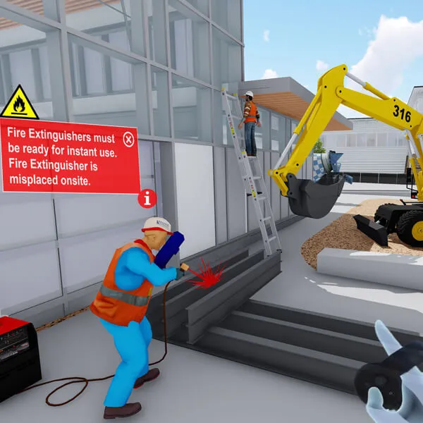 VR-Sicherheitstraining auf einer Baustelle