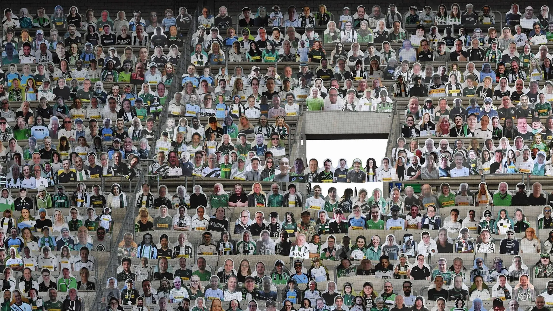 Zahlreiche Fußballfans füllen ein großes Stadion und feiern ihre Mannschaft