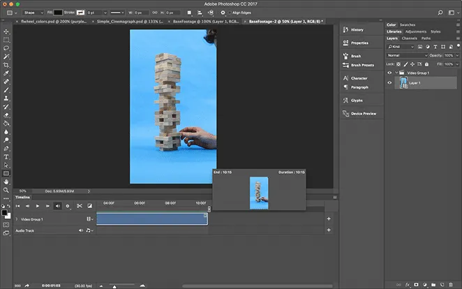 Zeitleiste in Photoshop bereinigen