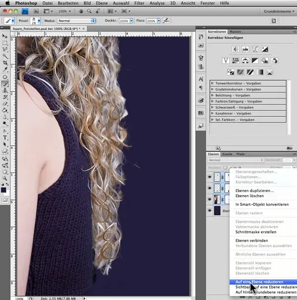 Zusammenführen der Ebenen