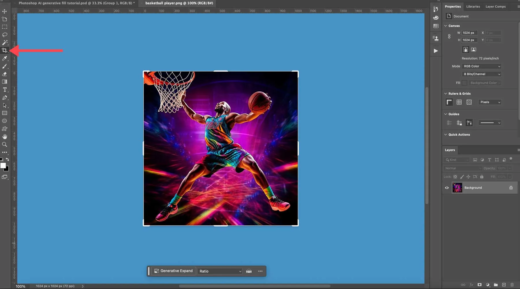 Zuschneidewerkzeug von Photoshop