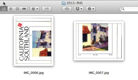 Zwei zusammengefügte Seiten einer Zeitschrift, demonstriert die Photomerge-Funktion in Aktion