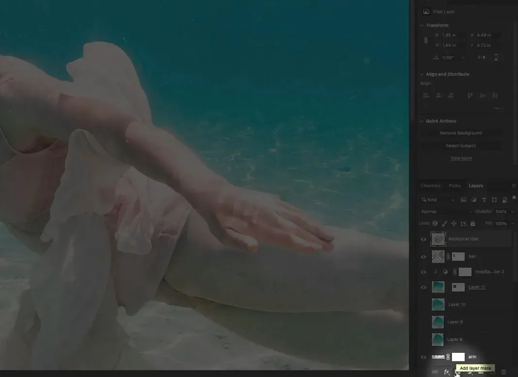 Anwendung von Haarbürsten mit Ebenenmaske