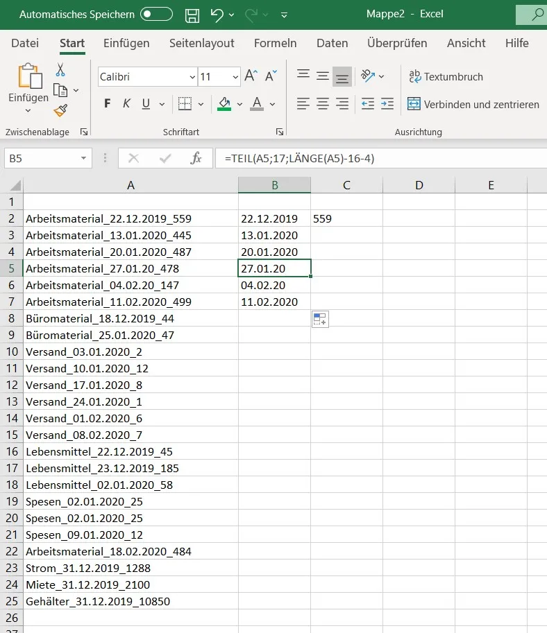 Auslesen inkonsistenter Datumsformate