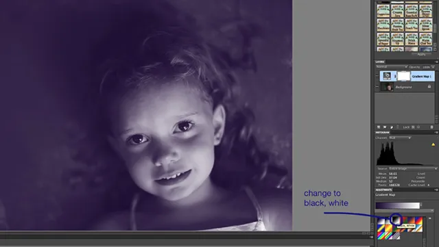 Auswahl des Schwarz-Weiß-Farbverlaufs