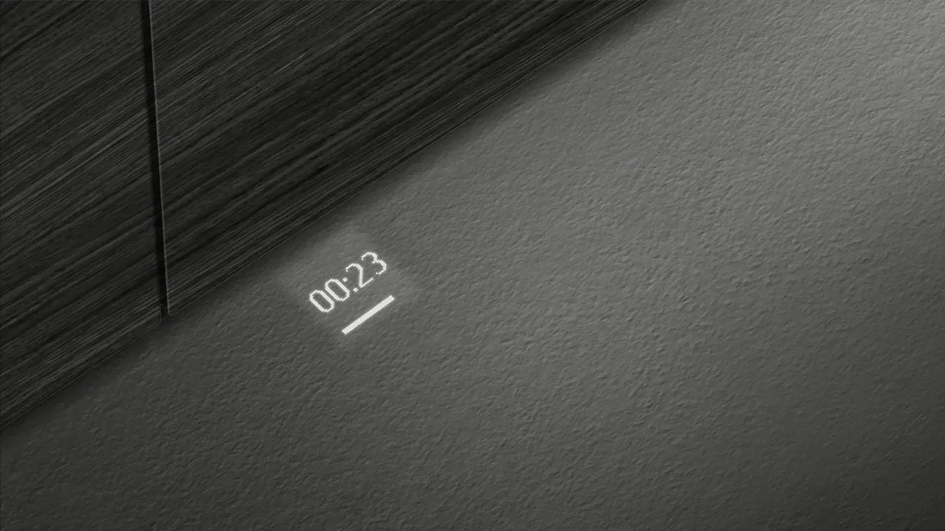 Bedienfeld eines Siemens Geschirrspülers mit Zeolith-Trocknung-Anzeige