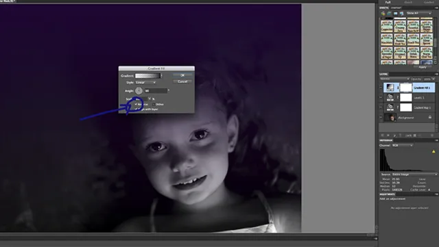 Dialogfeld Verlaufsüberlagerung mit Umkehraktion