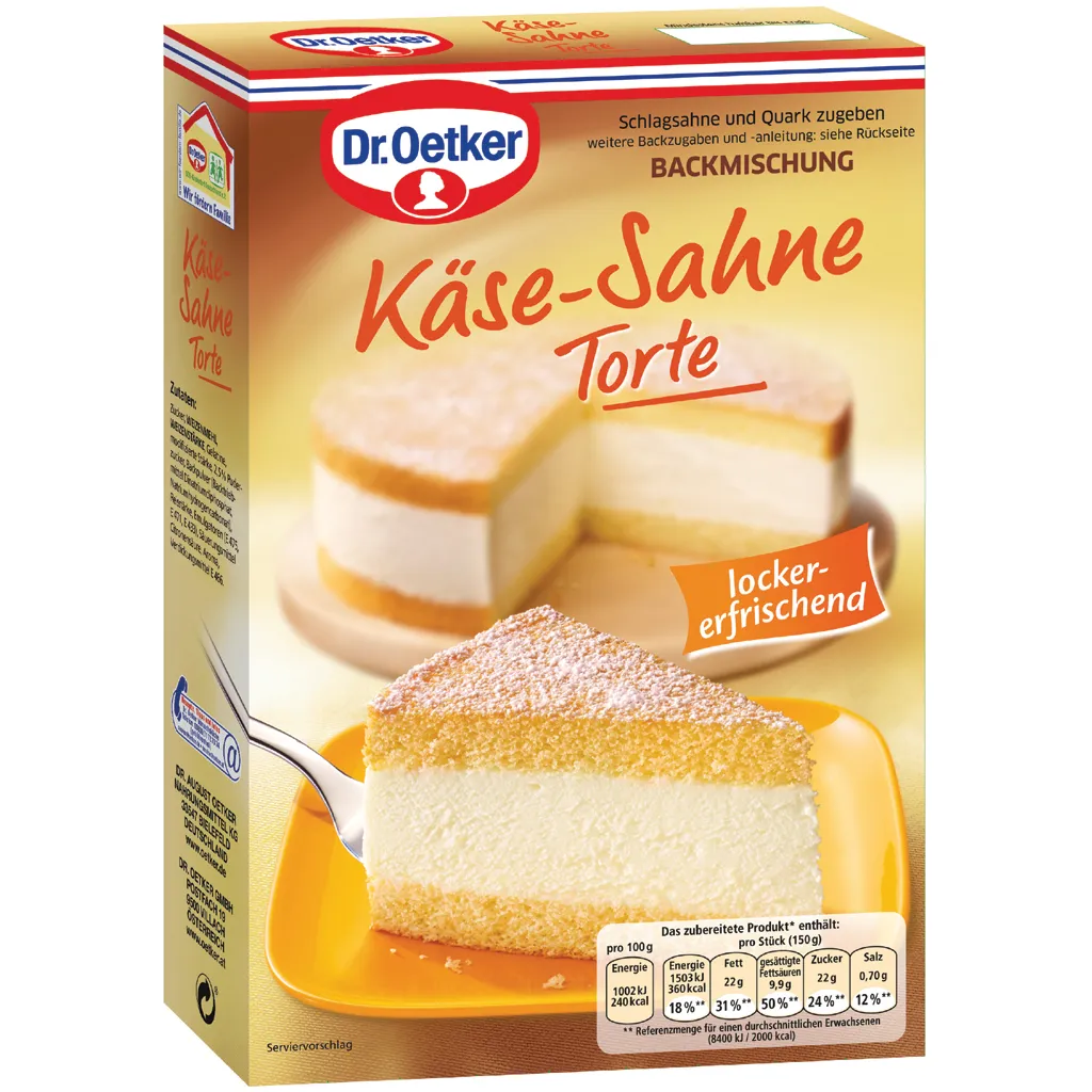 Dr. Oetker Käse Sahne Torte Backmischung