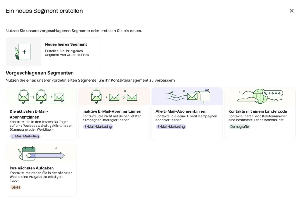 Ein neues Segment mit Brevo erstellen