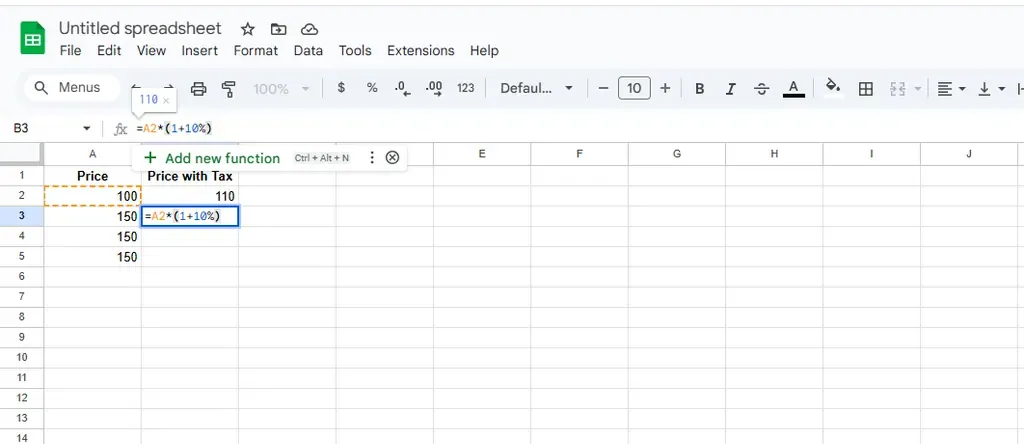 Excel-Berechnung von Preisen mit Mehrwertsteuer