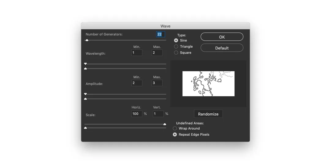 Filtereinstellungen für Wellen