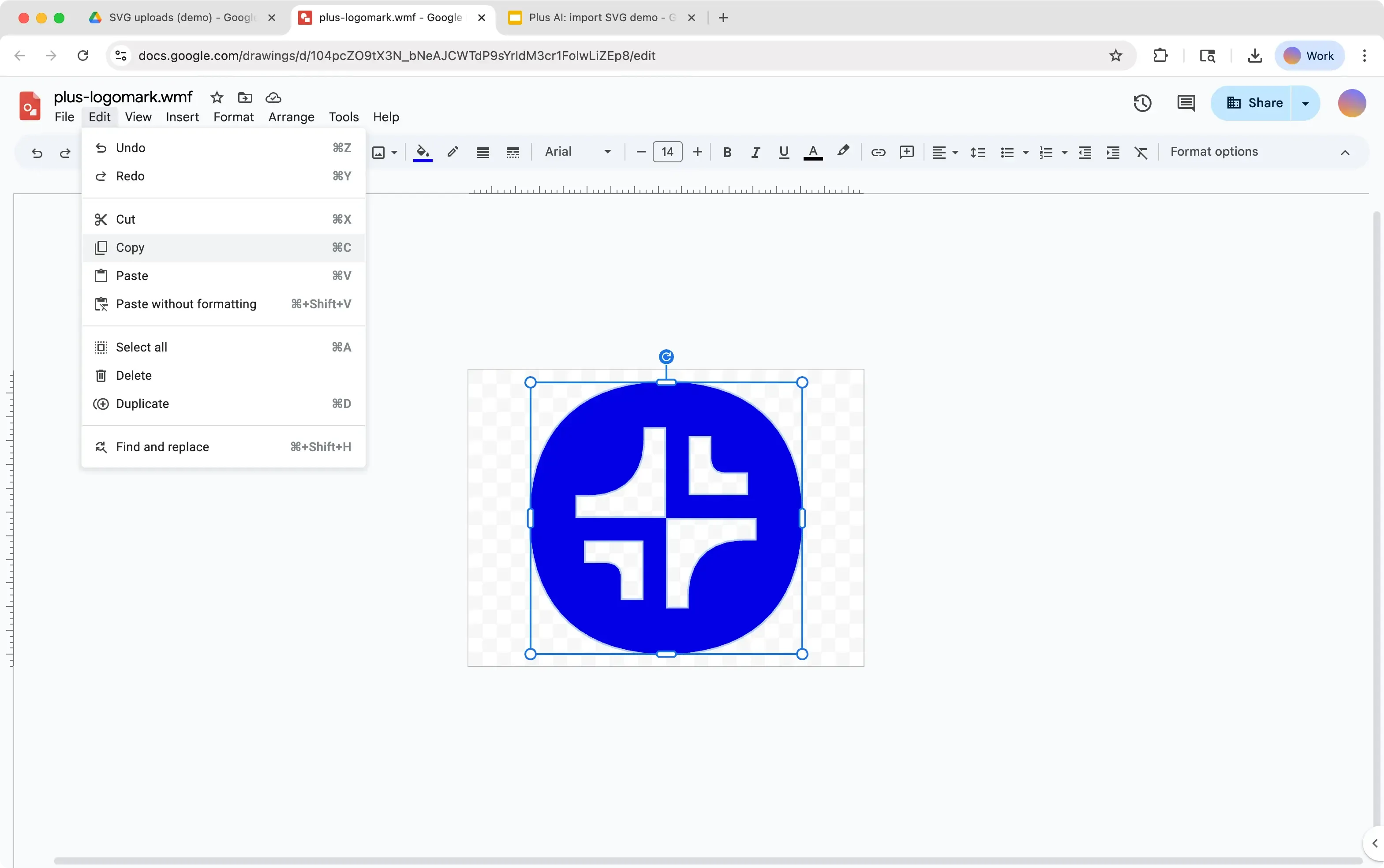 Grafik in Google Zeichnungen kopieren