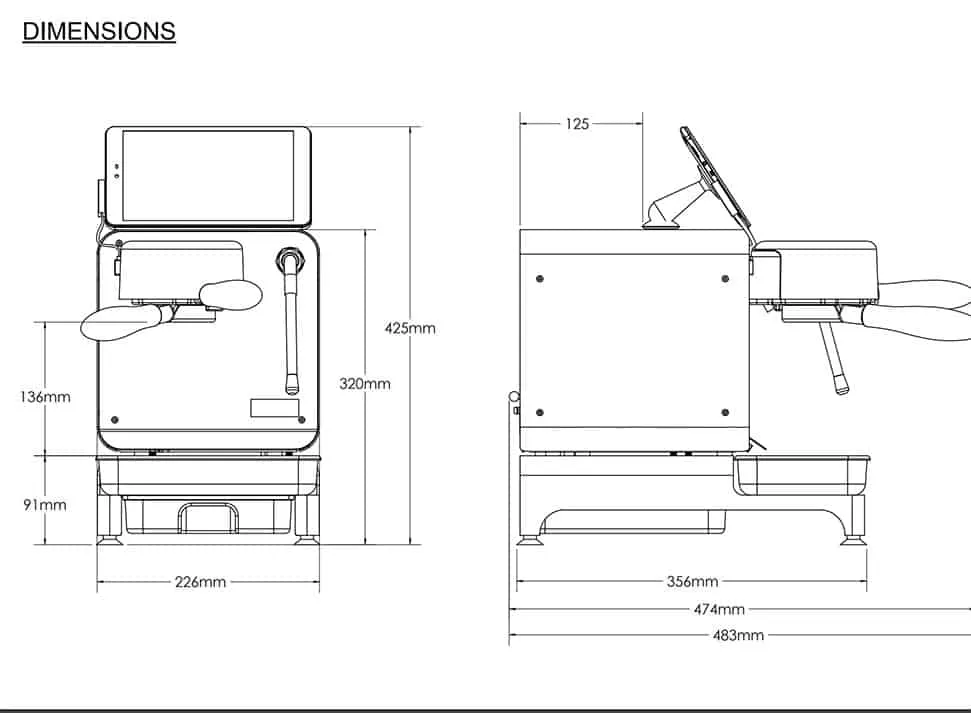 Größe der Decent Espresso