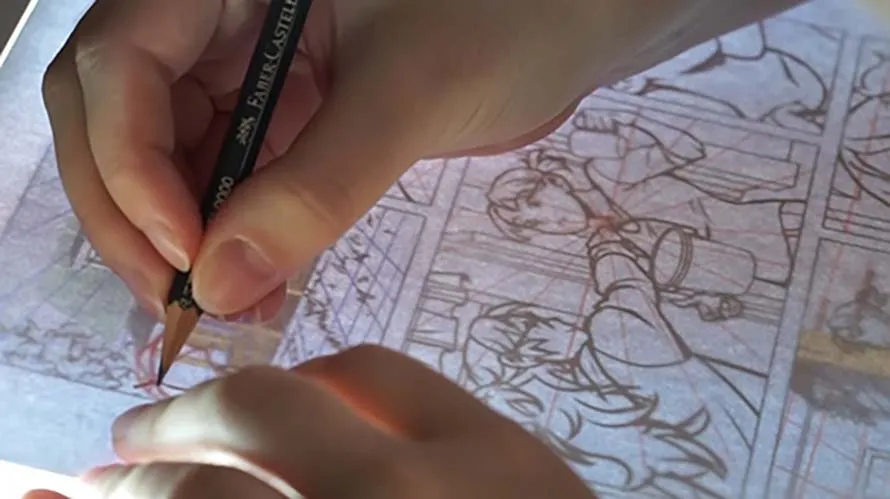 Miyuli beim Bleistift-Lining