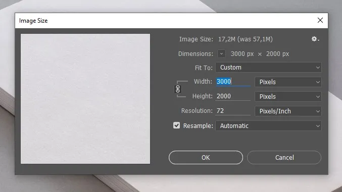 Photoshop Bildgröße für Mockup ändern