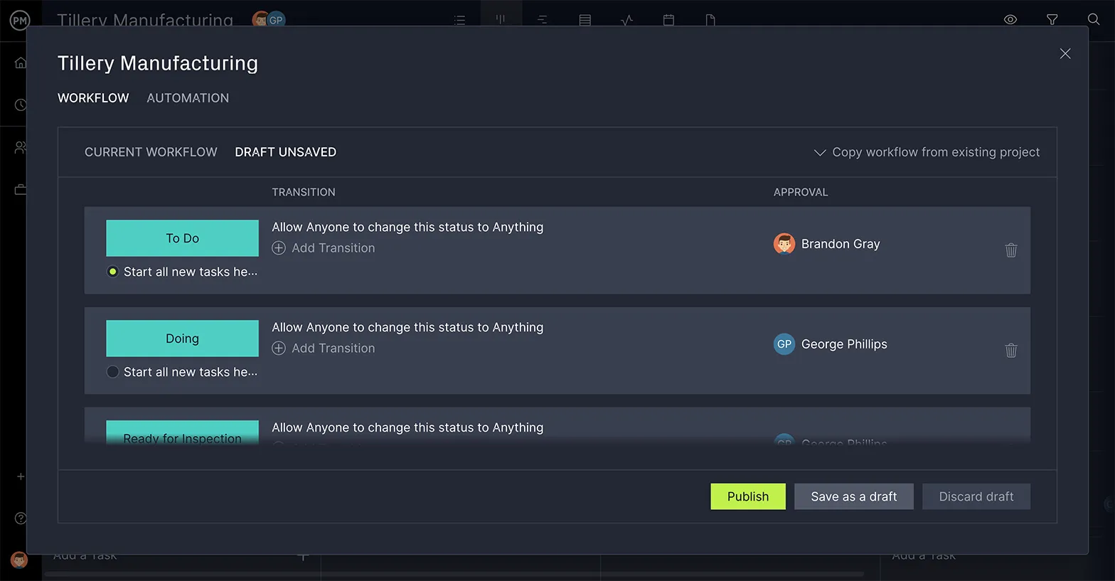 ProjectManager Workflow Automatisierung