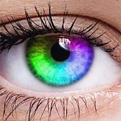 Regenbogenfarbene Augen-Effekt