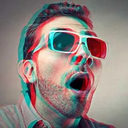 Retro 3D-Film-Effekt