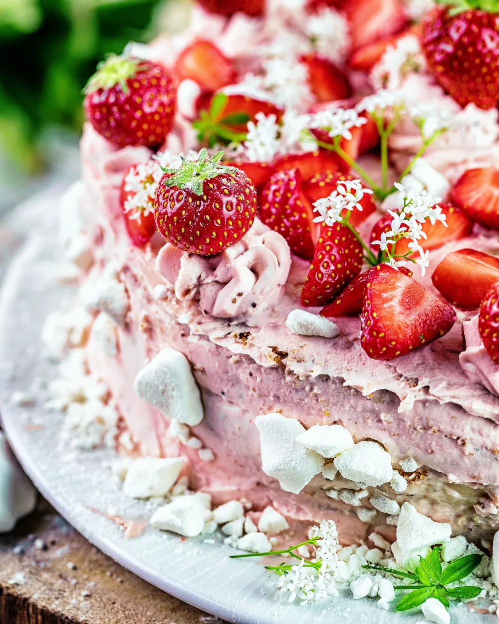 Rharbaber-Erdbeer Torte- einfaches Rezept mit fertigen Böden