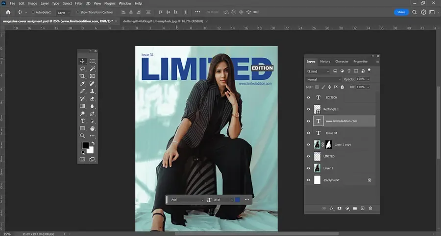Screenshot des bearbeiteten Mastheads in Photoshop