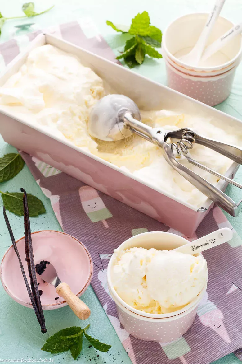 Selbstgemachtes Vanilleeis ohne Eismaschine
