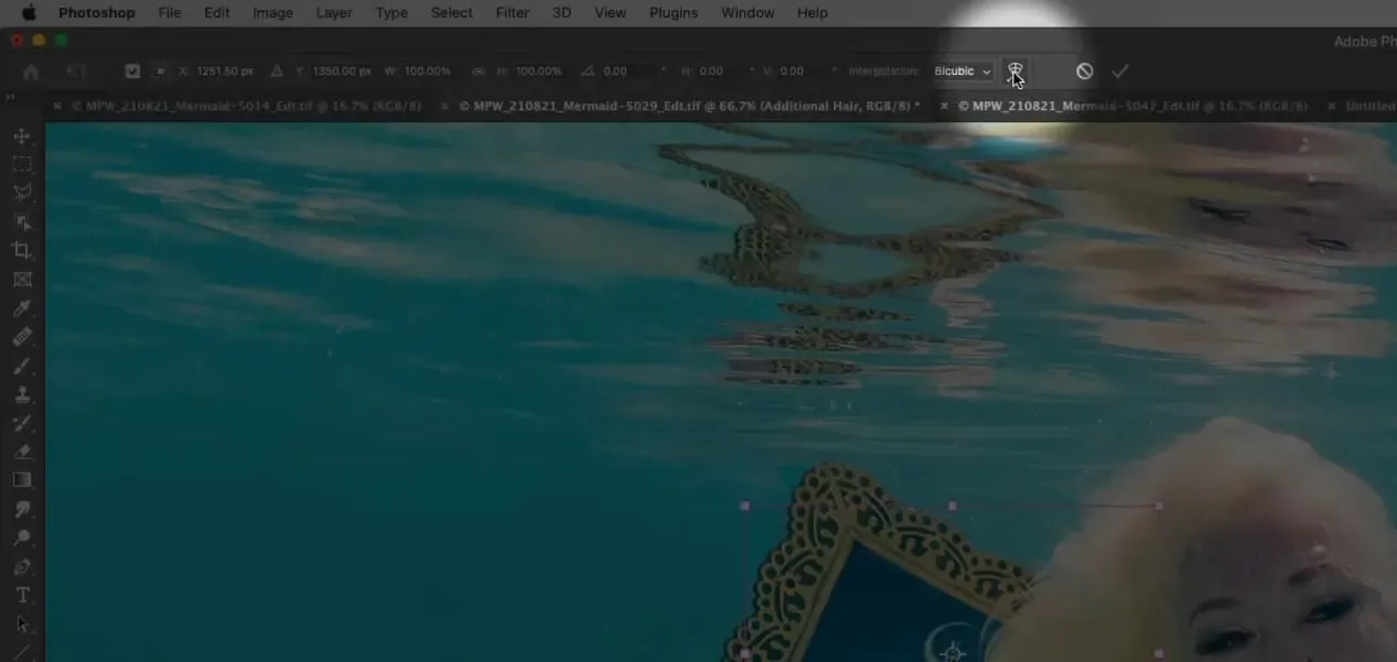 Verkrümmen des hinzugefügten Haares