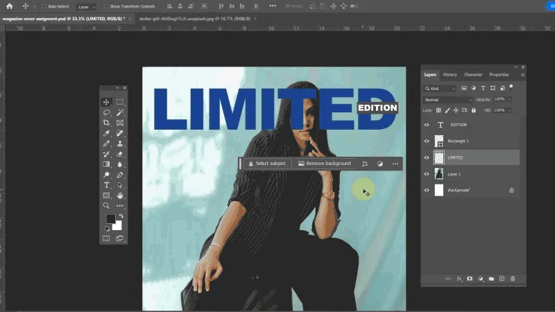 Verwendung der KI zum Entfernen des Hintergrunds in Photoshop